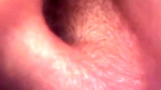 Close up POV of teen sucking cock