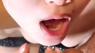 Hot Chinese Teen Mia Chen Sucks Cock in Christmas Outfit - Slutty Blowjob & Cumshot