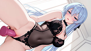 Esdeath Came to Buy New Sexy Lingerie and Have Some Fun with a Pink Dildo. Esdeath Hentai Cosplay