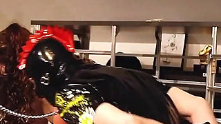 Pt1 Slave Training in a Basement & Double Domination: Sissy Fucked, Slave Whipped - Mistress Julia & Diane K