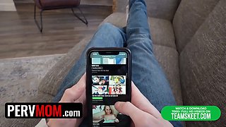 Stepmom Lexi Luna and stepson Cody Carter get down and dirty in a thong-clad POV session