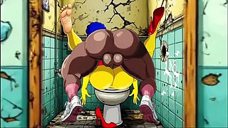 Hot Married MILF Cheats in Dirty Public Toilet - Simpsons Hentai Parody