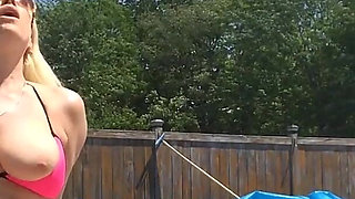 Poolside Bikini Tits Bouncing Orgasm