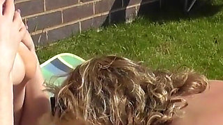 Camilla and Mackenzie in the garden