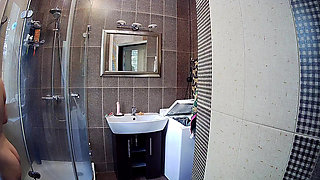 Shower: Hot Petite Girl Stella Enjoying Her Steamy Shower Time