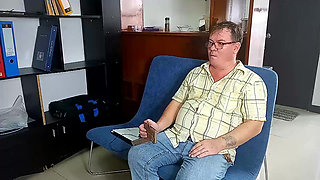 SEXRETARY Office domination, Customer fucks the secretary in the mouth and pussy Scene  2 55