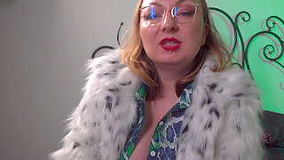 Bitchy Stepmom in White Fur Coat Spits in Your Tea & Gives You a Messy Humiliating Blowjob POV