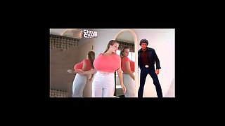 WENDY FIORE CHELSEA CHARMS BESHINE david hasselhoff. love story? with 3 Busty Women in Black Thong Bikinis