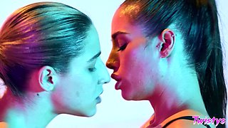 Lewd lesbos breathtaking sex video