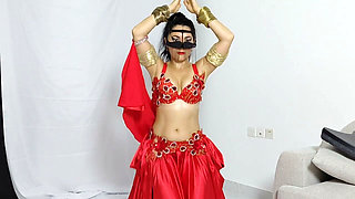 Veiled Oriental Beauty Strips to Naked Belly Dance & Ass Shaking