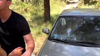 Stranded Ebony Hottie Gets Her Big Ass Filled with a Thick