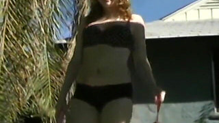 Cherry Sucking Cock by the Pool