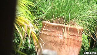 Pervs on Patrol - Small Ass Stacey Hopkins Falls on a Cock After Vouyer Mirko S'pying Outdoor While Tanning