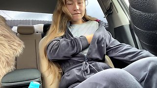 Real Orgasm. Masturbation in Car!