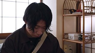 pretty japanese gives handjob and blowjob