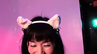 Sexy Asian Marica Hase gets a gift box of sex toys to use!
