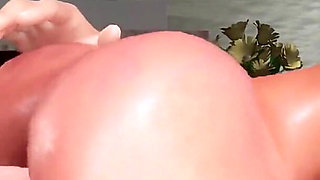 Ebony Sexy Girl with a Perfect Ass Massage a Fat Old Bald Man