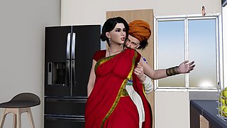 Desi Indian Meena Bhabhi Enjoyed Sex with Her Father in Law.