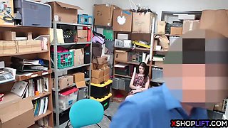 Petite teen suspected and fucked by a mall cops big cock