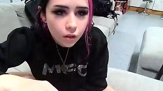 European amateur redhead masturbates on webcam