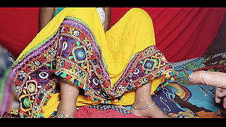 Rajasthani Bhabhi had a lot of fun after taking off her lehenga from her brother-in-law, full 4K video