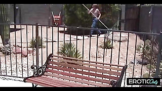 Retro pool fuck gold chains Andi fucks his beach kitties