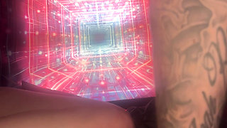 Tiny babe Amber gets a big cock in her mouth before her little pussy gets it too