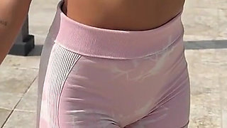 Young Colombian Woman Exercising on the Street Is Invited to His House by a Stranger!