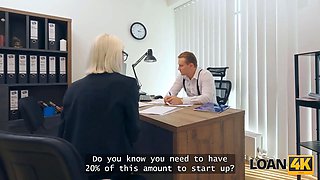 Loan4k. blonda whore is having a cruel ass fucking fuck for a loan
