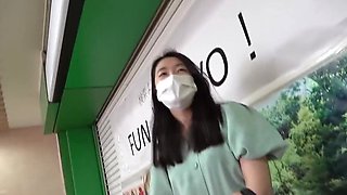 Fetish video of a Japanese pharmacist with a nice figure
