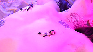 Lysred Tries Not to Cum with Nipple Clamps - 4K