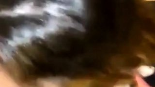 Horny Asian blowjob and cumshot outdoors