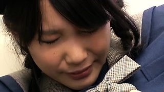 Japanese teen toys tight pussy before fucking