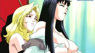 Sexy hentai black-haired babe gets her pussy fucked with