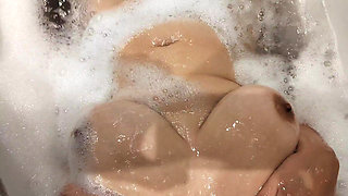 Big Tits Step Daughter in Foam Bathroom