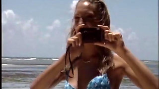 Lesbians From Germany Licking Each Other on the Beach