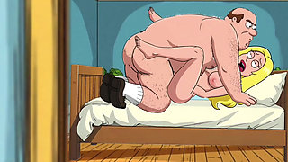 Cuckold Husband Is Furious That His Wife Is Cheating with Her Lover. Cartoon