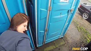 Policeman has Anal Sex outdoors with a hot red haired - fake cop