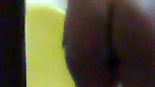 Ebony wife in bathroom