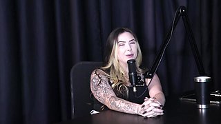 Slutty brunette plays stripper after talking about the demands of doing a live show, and took part in an orgy - Charlottye (WATCH ON: SHEER/RED)