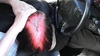Redhead fucked in the mouth on the side
