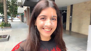 She Loves to Walk with Sperm on Public So Much that She Asks to Cum on Her Face