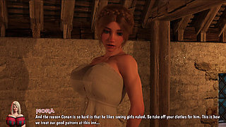 Flora’s Massive World-class Tits Liriel’s Innocent Body - Conan Dominates Both in Steamy 3way Fuck