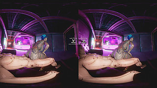 Cheri Nowlin giving you a proper Reception at Clouds nightclub, Cyberpunk 2077 parody