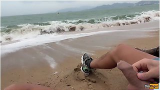 I See You Jerking Off To Me And I Want To Help You Cum! - Cock Flashing On Public Beach With Katty West