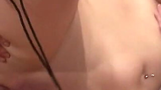 Raunchy brunette fucks dildo and prosthetic arm