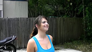 Amateur teen girlfriend outdoor action with anal action