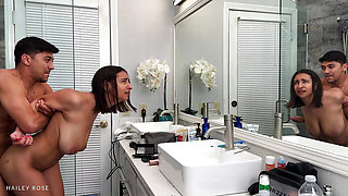 Free Use My Step Sis While She's Doing Her Makeup - Hailey Rose