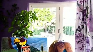 Busty brunette solo masturbation