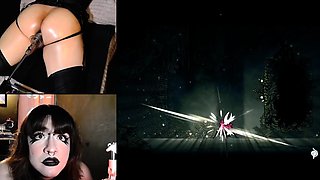Urine fetish brunette teenie toying with both holes